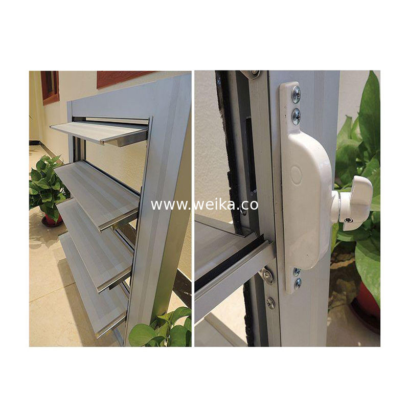 Ventanas de aluminio de color de persiana personalizada con manija