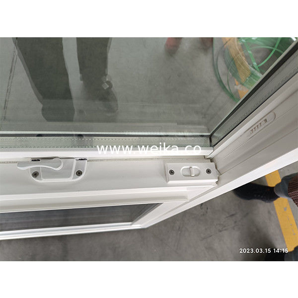 Vidrio templado UPVC Ventana suspendida única para casa de campo doble acristalado