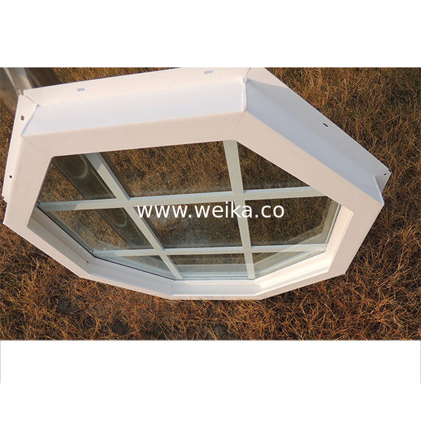 Ventana de vidrio fijo de UPVC vinilo octogonal de perfil de 75 mm