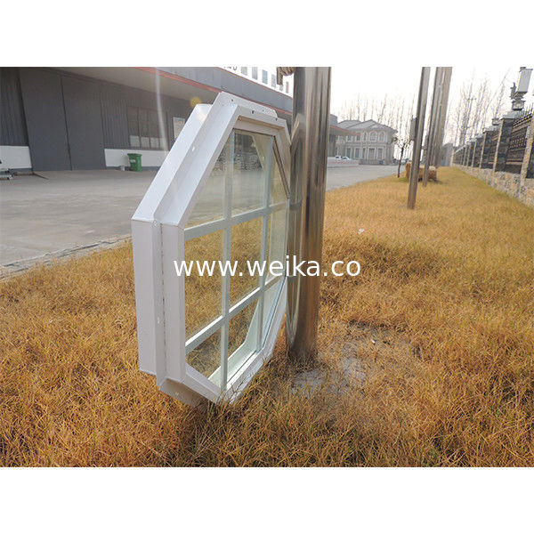 Ventana de vidrio fijo de UPVC vinilo octogonal de perfil de 75 mm