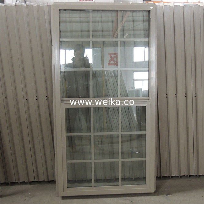 Panel inferior de PVC de vidrio de baja E, banda fija superior de ventana suspendida única, candado de media luna