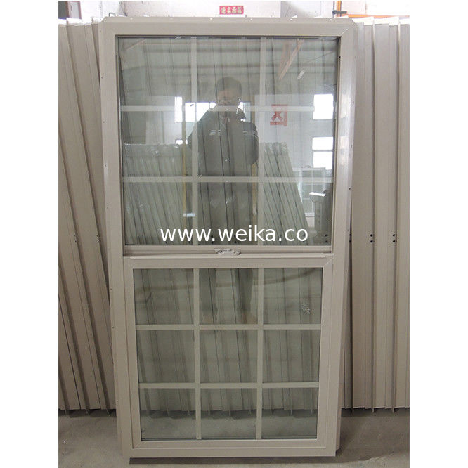 Panel inferior de PVC de vidrio de baja E, banda fija superior de ventana suspendida única, candado de media luna