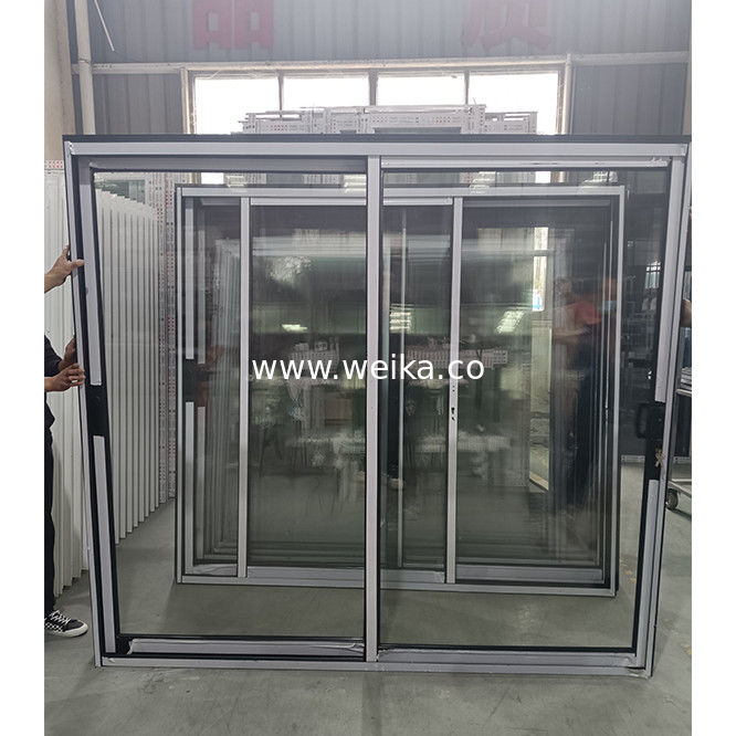 Ventana corredera de aluminio de doble vidrio y puerta 60 X 24 con red de fibra de vidrio