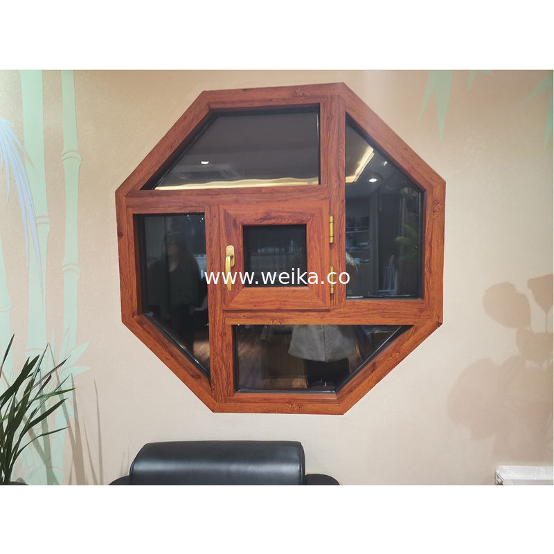 Ventanas de aleación de aluminio de forma artística de forma octogonal fijas y colgadas en la parte superior