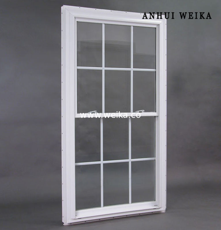 Fácil mantenimiento y diseño de rejilla de PVC Vinyl PVC Upvc plástico UPVC doble ventana colgada