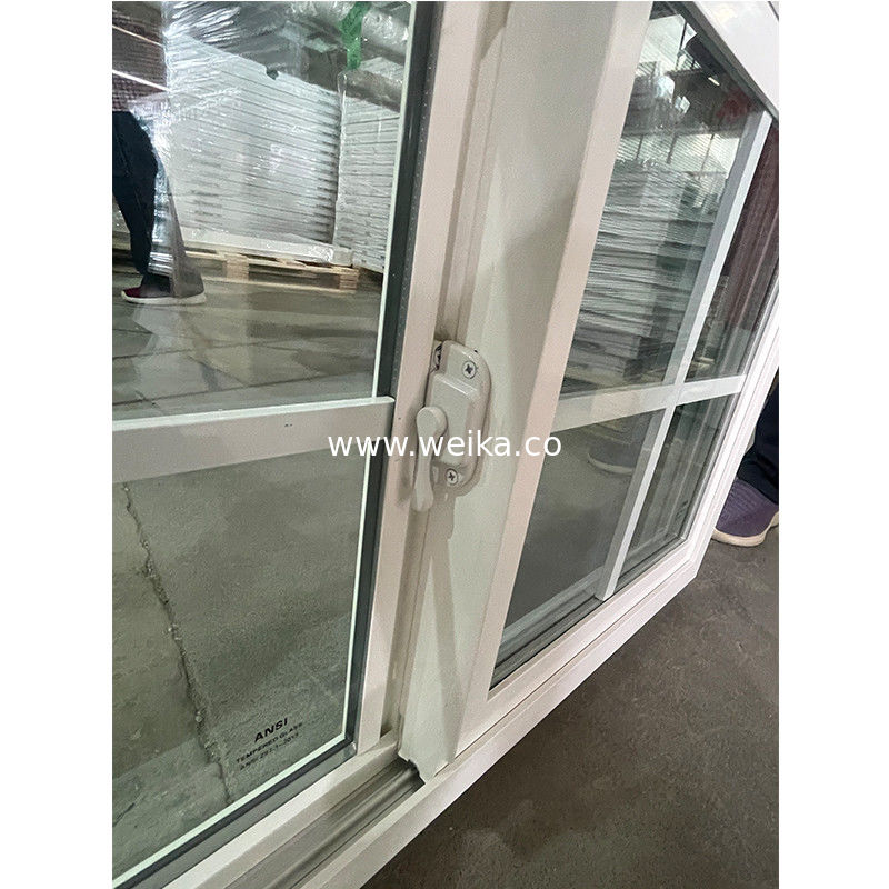 Ventana corredera UPVC de perfil negro con rejilla y 14 años de experiencia en producción