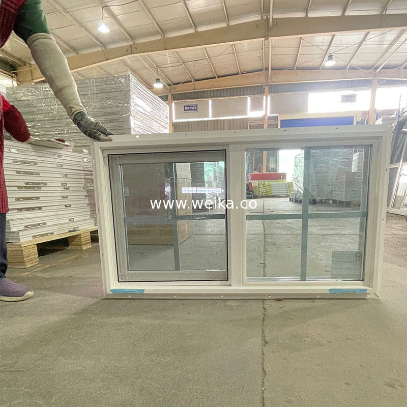 Ventana corredera UPVC de perfil negro con rejilla y 14 años de experiencia en producción