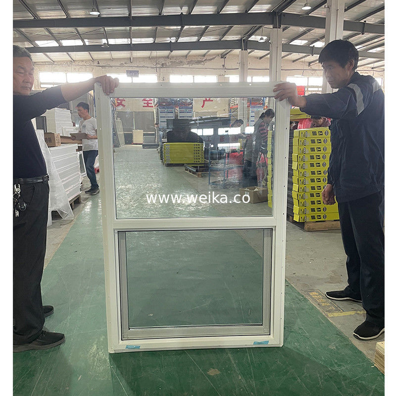 Tamaño personalizado Resistente a los rayos UV Vertical Sliding UPVC Single Hang Window con pantalla de mosca