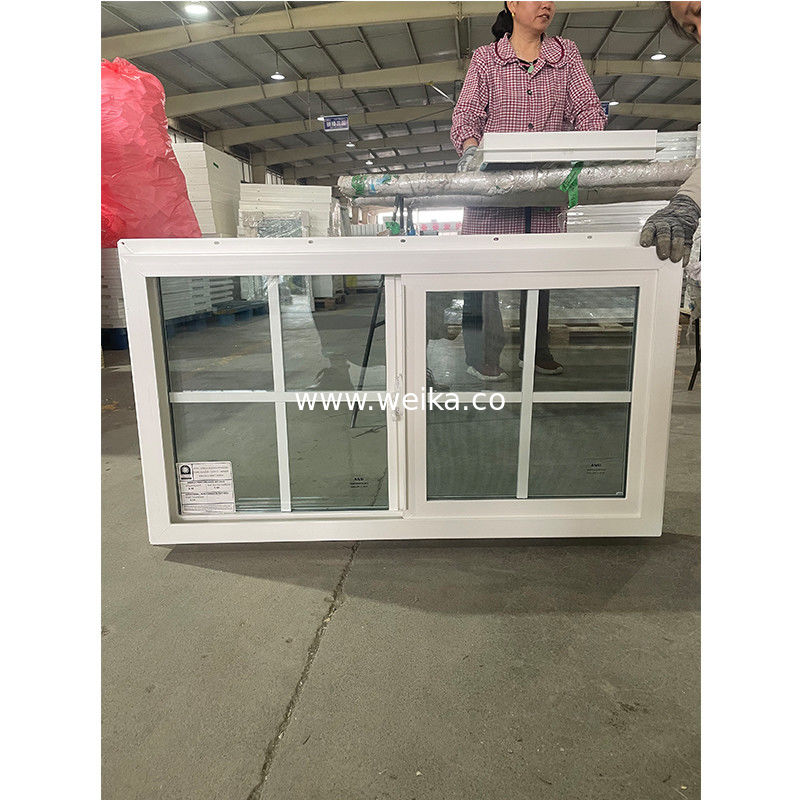 Ventana corredera UPVC a prueba de mosquitos con malla para climas tropicales Custom 30x30 Ventana corredera UPVC para ventilación de cocina compacta