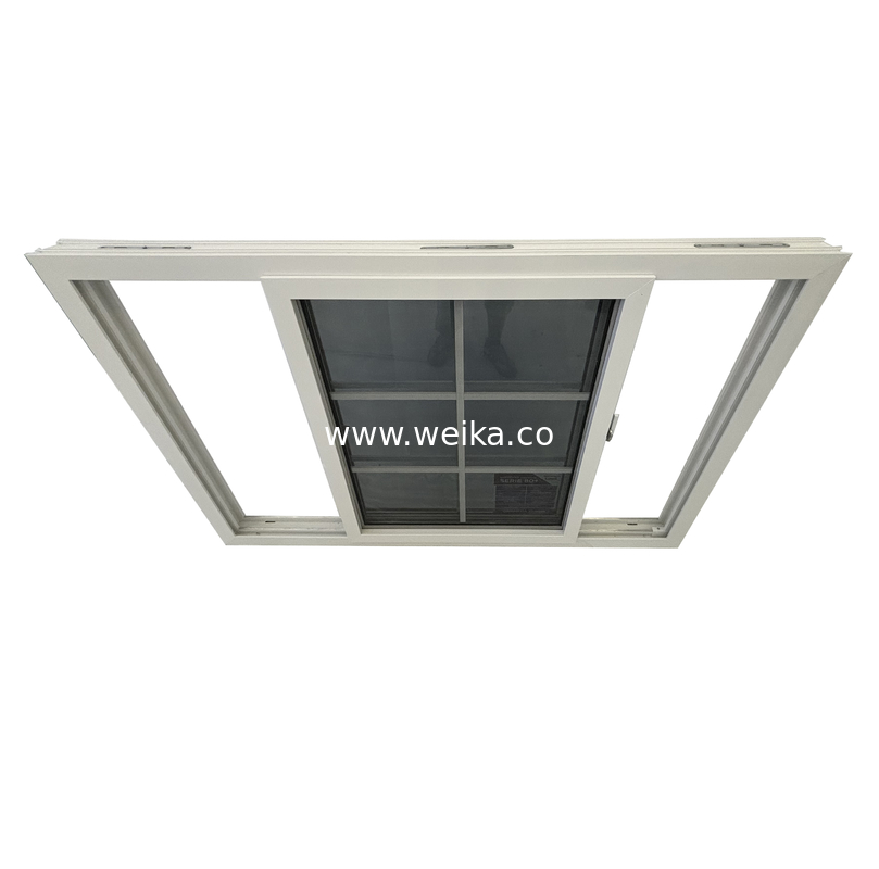 Ventanas correderas de PVC convencionales de seguridad Ventanas correderas dobles de PVC ultra suaves de 80 mm con mosquitera de fibra de vidrio