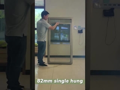 Colores Ventilación de vidrio de albaricoque UPVC Ventana suspendida única Diseño de deslizamiento vertical