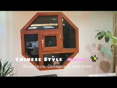 WEIKA Nuevo diseño de forma artística de aleación de aluminio de grano de madera Ventana fija octogonal