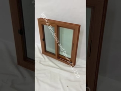 Ventanas correderas dobles europeas de UPVC personalizadas con acabado de lámina de veta de madera